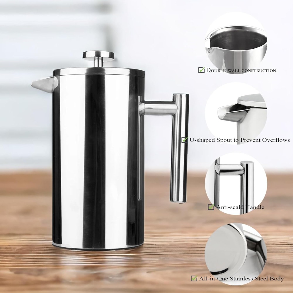 French Press Coffee Maker - French Press do kawy, stal nierdzewna