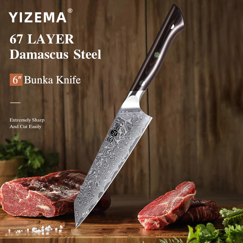 Kitchen Gadgets Japanese - Nóż Bunka YIZEMA 6 cali, wysokiej