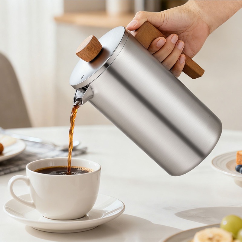 JUSTINLAU 1000ml Stalowy Frenc – French Press Coffee Maker recenzja i cena
